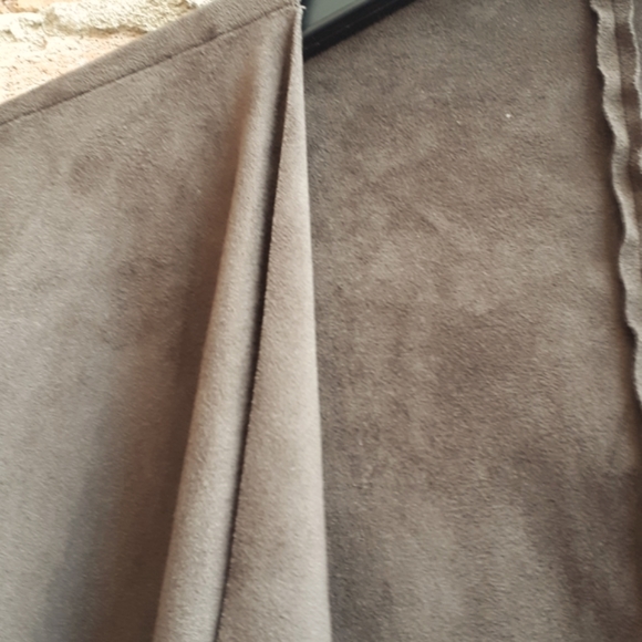 Zara Stretch Faux Suede Open Front Blazer - Picture 2 of 4